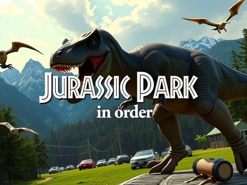 Jurassic Park and World movies timeline poster