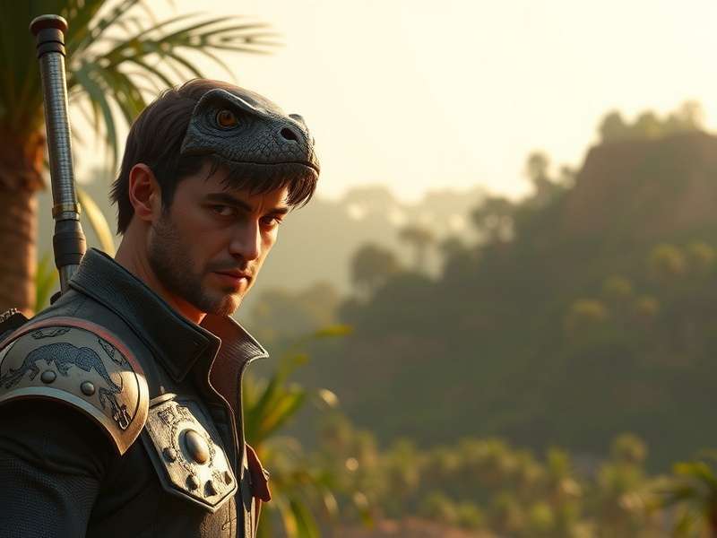 Chris Pratt as Owen Grady with Velociraptor Blue in Jurassic World