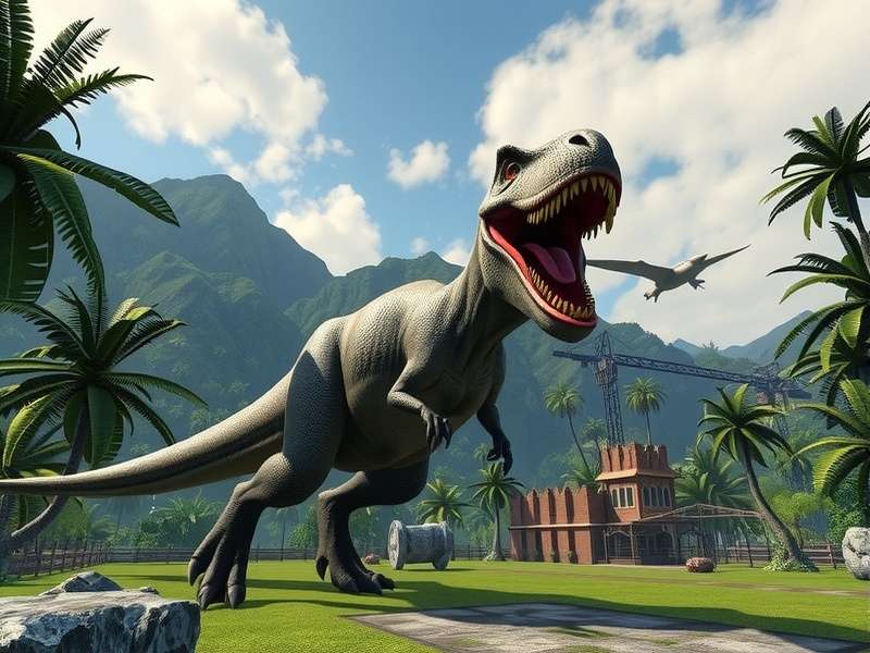 Optimal park layout in Jurassic World Game showing enclosures and paths