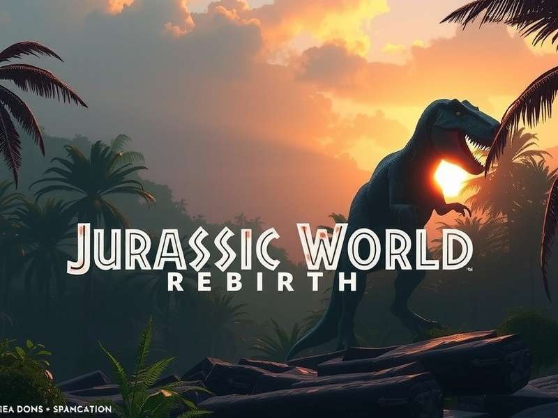 Concept art of a new hybrid dinosaur in a jungle environment for Jurassic World Rebirth