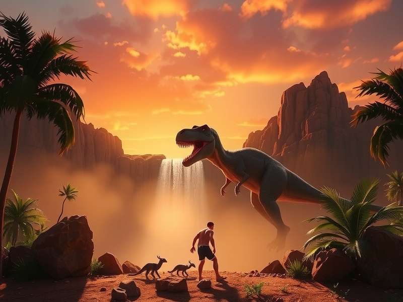 Jurassic World Rebirth concept art showing a vibrant jungle with dinosaurs