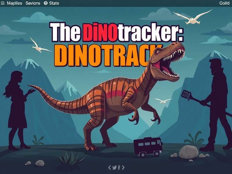 Advanced digital dashboard showing dinosaur tracking maps and data points