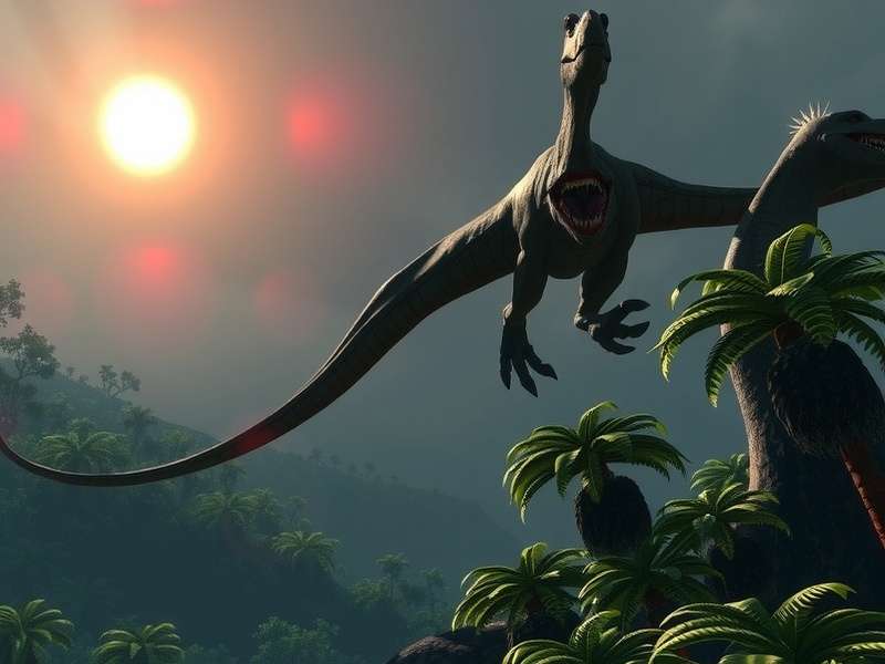 Screenshot of Jurassic World Chaos Theory gameplay showing dinosaurs and park layout