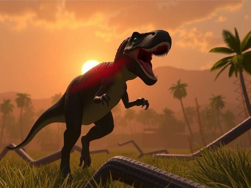 Gameplay screenshot of Chaos Theory Season 4 showing a dense jungle and new dinosaur hybrids