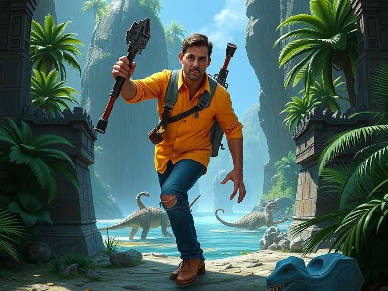 A majestic Tyrannosaurus Rex in Jurassic World Dominion game scene