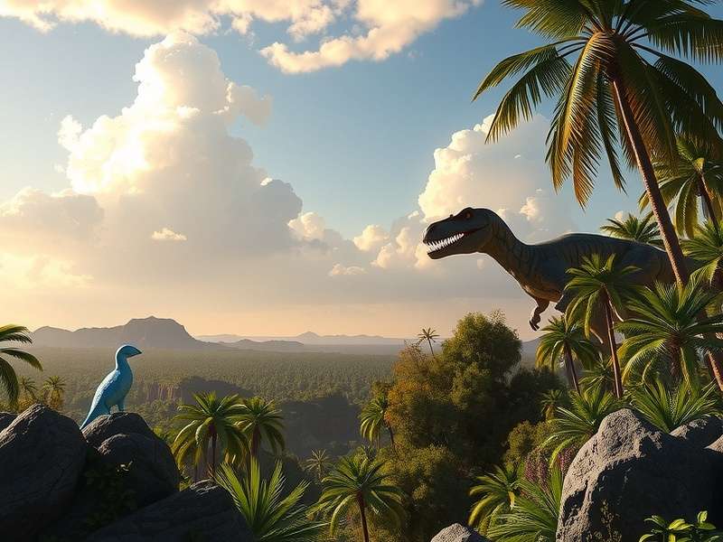 Velociraptor Blue leading her pack in a forest environment