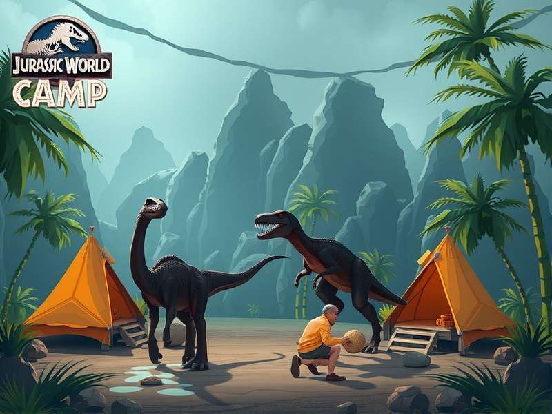 The six campers of Jurassic World Camp Cretaceous standing together looking determined