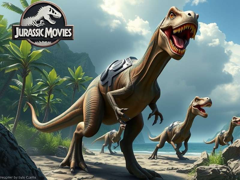 A T-Rex roaring in a jungle environment, representing the iconic Jurassic Park scene