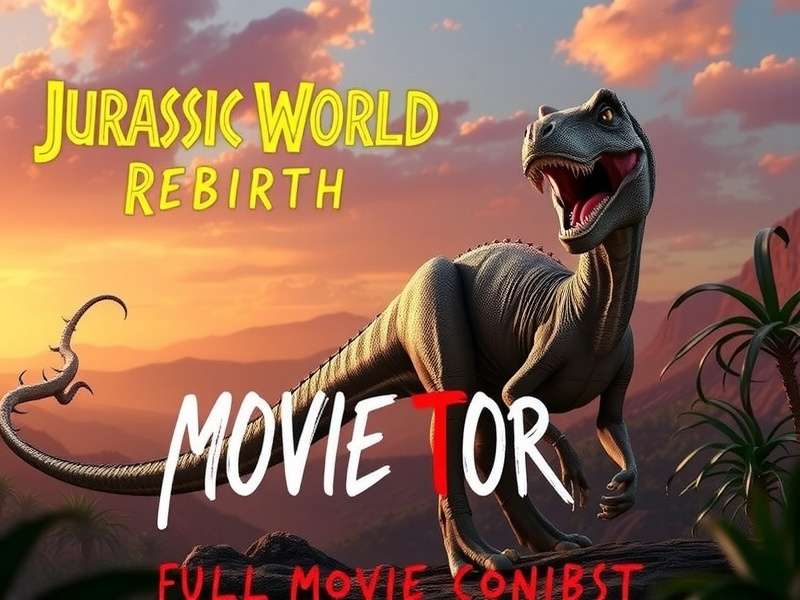 Official poster for Jurassic World Rebirth showing dinosaurs in action