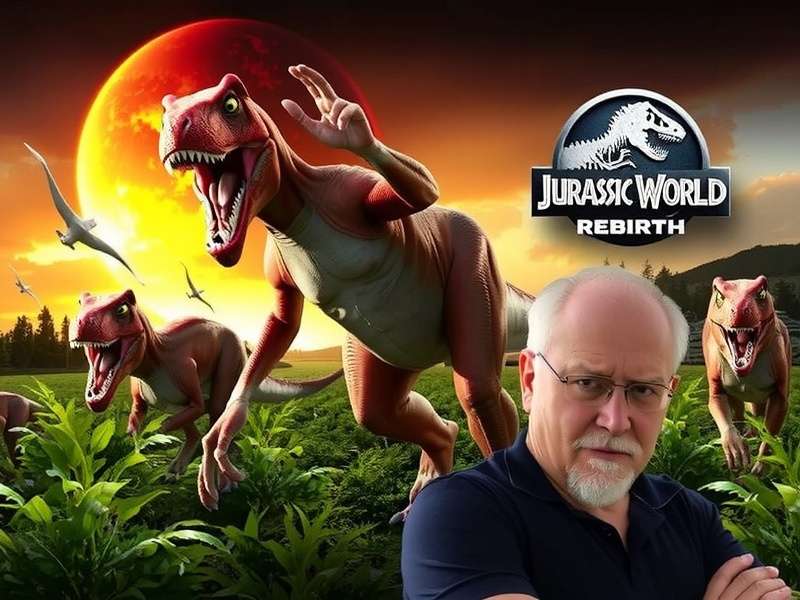 Concept art for Jurassic World Rebirth showing a hidden jungle valley with new dinosaur species