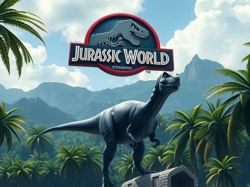 Collage of Jurassic World characters and dinosaurs from the film series