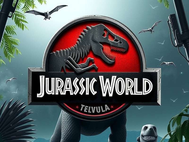 Jurassic World film poster with Hungarian text