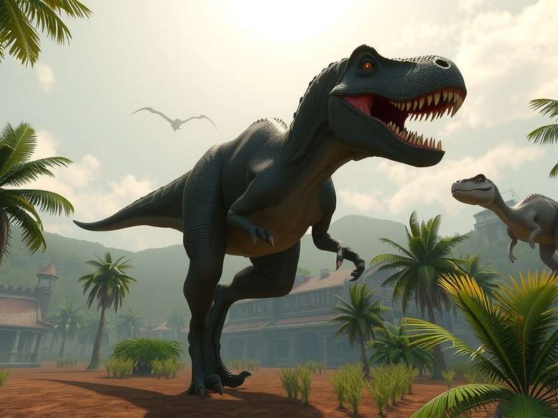 Jurassic World The Game gameplay showing dinosaur park management