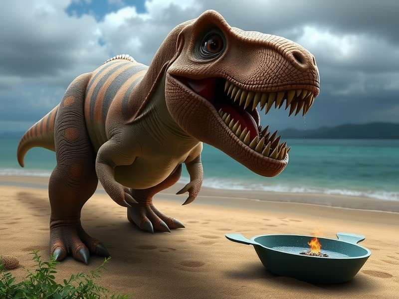 Mosasaurus leaping from the water to catch a shark in Jurassic World