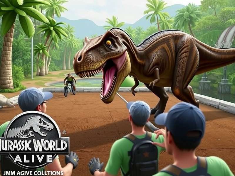 Jurassic World Alive gameplay with dinosaurs in augmented reality