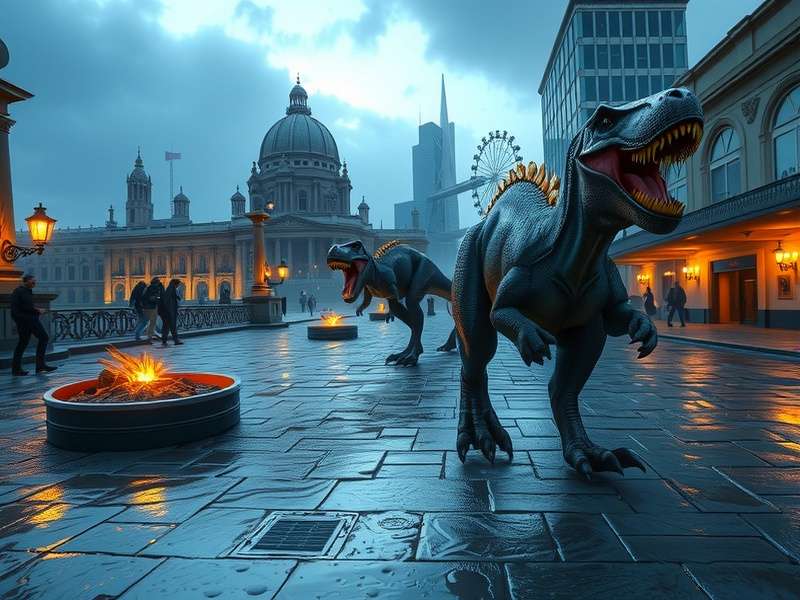Lego Jurassic World London set with Big Ben and dinosaurs, building blocks