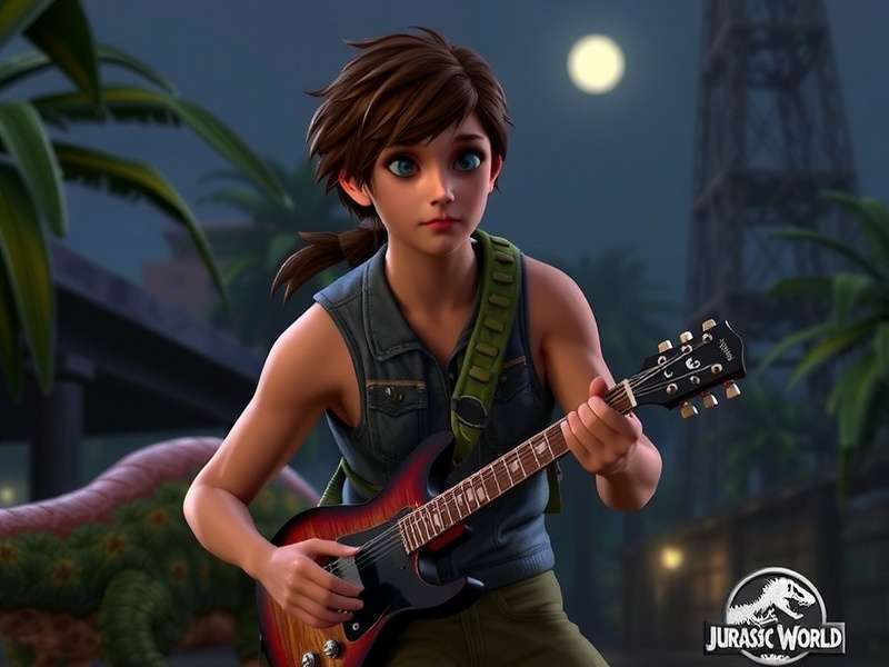 Owen Grady standing alongside Blue and the raptor squad in Jurassic World